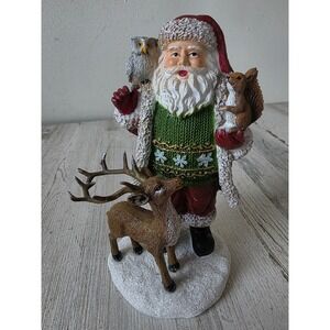 Vintage transpac Santa snowman reindeer figurine statue owl glitter squirrel